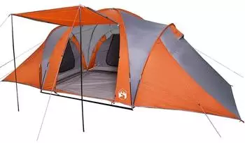 vidaXL Kuppel- 6 Personen Grau und Orange Wasserdicht