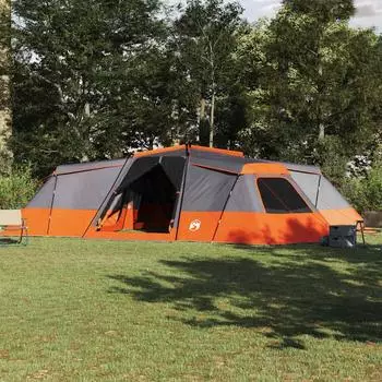 vidaXL 16 Personen Grau und Orange Taft Wasserdicht