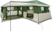 vidaXL Familienzelt mit Regenfly wasserdicht 14 Personen Gr&uuml;n