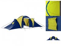 vidaXL Camping-Zelt Stoff 9 Personen Blau und Gelb