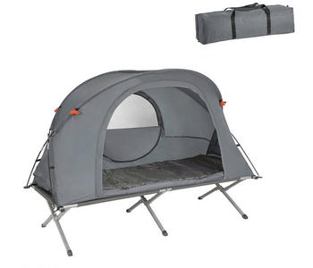 SoBuy OGS60 Feldbett mit Zelt 87x147cm grau