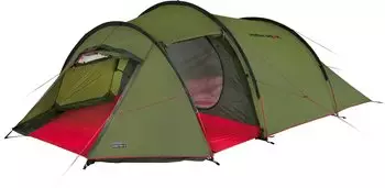 High Peak Falcon 4 Tunnelzelt mit Vorbau, 4-Personen, pesto/rot