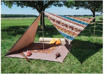 BENT TC-Zip Canvas Single verbindbares Sonnensegel, 250x250cm, Afrika Design