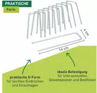Windhager Gartenvlies "Befestigungshering aus Metall, wiederverwendbar, 10 Stk."