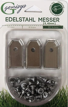 GENISYS 30x Ersatz Messer Klingen kompatibel f&uuml;r Husqvarna Automower & Gardena M&auml;hroboter