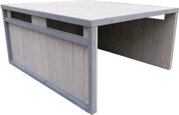 Wiltec Mähroboter Flachdach Massivholz 80x70x38cm Grau