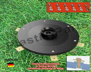 plastik-parts 6 Klingen Messerteller für Husqvarna 305 310 315 405 415 435 535 inkl. 6 Messer