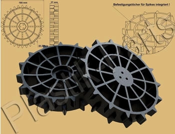 plastik-parts Antriebsräder 2er Set Offroad Profil für Husqvarna Automower 105 305 308
