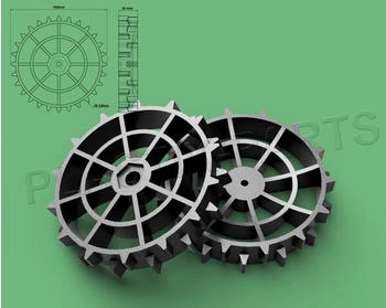 plastik-parts Antriebsräder 2er Set Offroad Profil für Power-G 6HD-C SF600 ECO 6HD