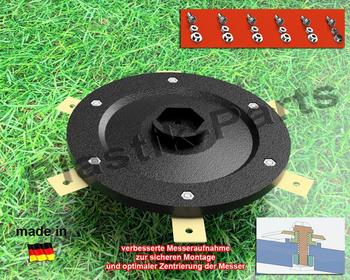 plastik-parts 6 Klingen Messerteller für McCulloch ROB R600 ROB R800 ROB R1000 inkl. 6 Messer
