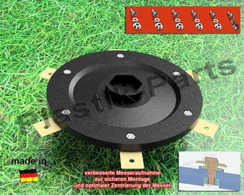 plastik-parts 6 Klingen Messerteller für McCulloch ROB R600 ROB R800 ROB R1000 ohne Messer