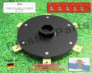 plastik-parts 6 Klingen Messerteller für Powerworks P10 P15 inkl. 6 Messer