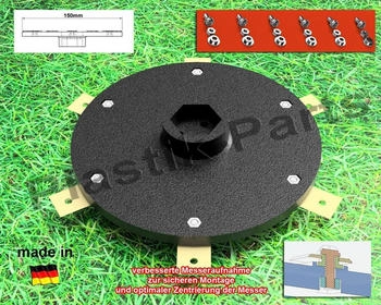 plastik-parts 6 Klingen Messerteller für Powerworks P3 P5 P7 inkl. 6 Messer