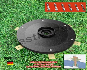 plastik-parts 6 Klingen Messerteller für Husqvarna G1 G2 210C 220AC 230ACY R160 ohne Messer