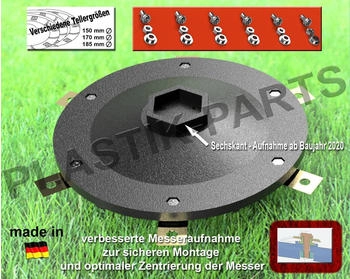 plastik-parts 6 Klingen Messerteller für WORX WR141E WR142E WR143E WR165E WR167E ohne Messer