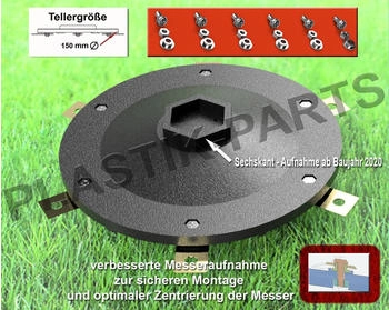 plastik-parts 6 Klingen Messerteller für Ferrex R800 R 800 Smart inkl. 6 Messer