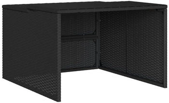 vidaXL M&auml;hroboter-Garage 86x90x52/57 cm Poly Rattan Schwarz