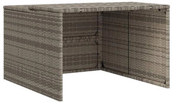 vidaXL Mähroboter-Garage 86x90x52/57 cm Poly Rattan grau