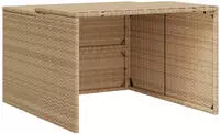 vidaXL M&auml;hroboter-Garage Beige 86x90x52/57 cm Poly Rattan