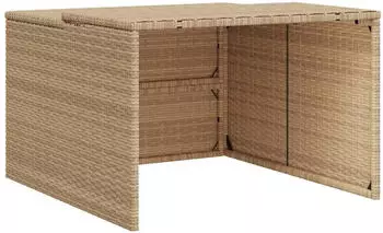 vidaXL Robot Mower Garage 86x90x52/57 cm Poly Rattan Beige