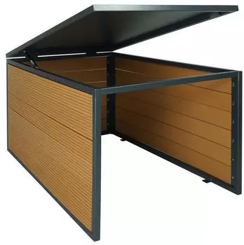 MCW L45 M&auml;hroboter-Garage XL mit Gasdruckfeder-Deckel, WPC Metall, Eiche-Optik (MCW-L45)
