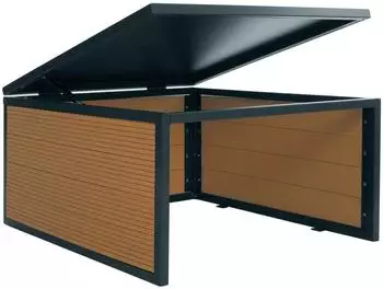MCW M&auml;hroboter-Garage L45 WPC Metall Eiche-Optik 60x70x35cm (MCW-L45)