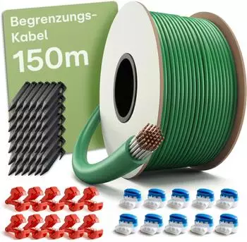 Praknu M&auml;hroboter Begrenzungskabel-Set 150m, Erdn&auml;gel & Gel-Verbinder