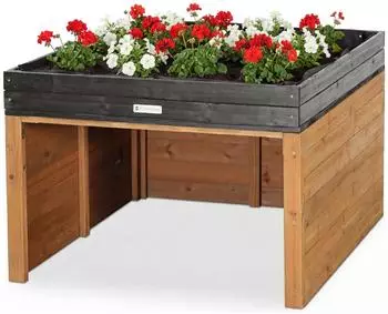 WONDERMAKE M&auml;hrobotergarage XXL mit Pflanzkasten, Holz, Flachdach (21002)