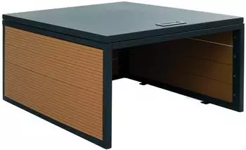 Proregal M&auml;hroboter-Garage Mit Deckel 35x60x70cm WPC Metall Eiche-Optik