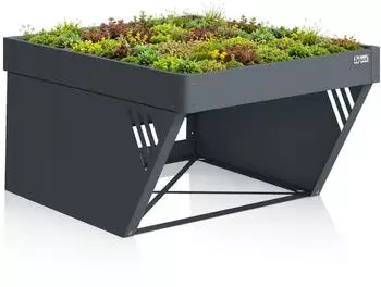 Zelsius M&auml;hroboter-Garage mit Pflanzkasten, anthrazit RAL 7016, 60x70x40cm (ROGA10A)