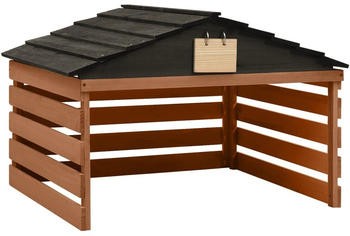 vidaXL Mähroboter-Garage 78x74x54cm Tannenholz schwarz/braun (315301)