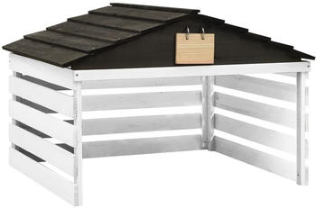 vidaXL Mähroboter-Garage 78x74x54cm Tannenholz weiß (315300)