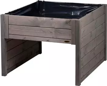 Dobar M&auml;hrobotergarage Holz mit Pflanzkasten 56 x 73 x 79 cm grau (56187e)