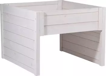 Dobar Mährobotergarage Holz mit Pflanzkasten 56 x 73 x 79 cm weiß (56188e)
