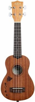 Kala KA-15S-H1 Satin Mahogany Soprano with Hawaiian Islands, with Bag (UB-S)