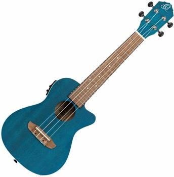 Ortega Konzert Ukulele Elektro-Akustisch Earth Series mit Cutaway Okoume, Dunkelblau (RUOCEAN-CE)