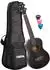 Cascha HH 2305L Premium Mahagoni Tenor Ukulele Set Schwarz Linkshänder Neu