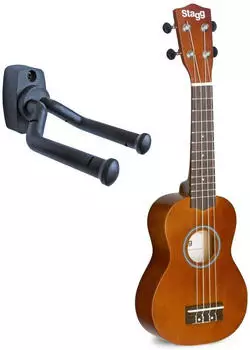 Stagg Stagg US-NAT Sopran Ukulele Natur mit Tasche mit Wandhalter