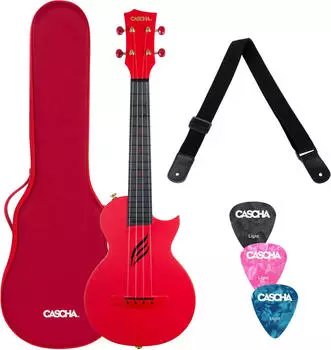 Cascha Carbon Concert Ukulele Set RD