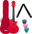 Cascha Carbon Concert Ukulele Set RD