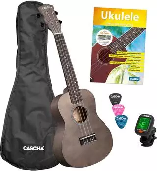 Cascha Concert Uke Linden Set BLK