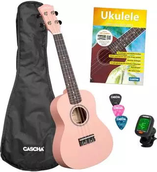 Cascha Concert Uke Linden Set PNK