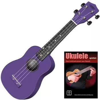 Classic Cantabile US-100 VT Sopran-Ukulele Violett Set inkl. Lernheft Neu