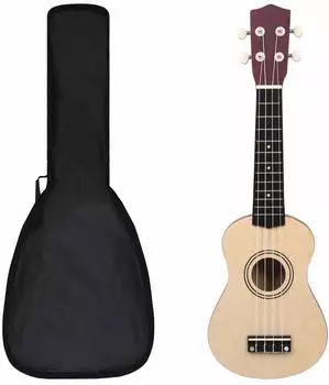 vidaXL Sopran-Ukulele-Set für Kinder mit Tasche, 21", helles Holz (70146)