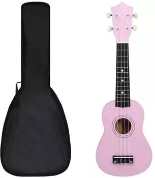 vidaXL Sopran-Ukulele-Set mit Tasche, Kinder, rosa, 21"