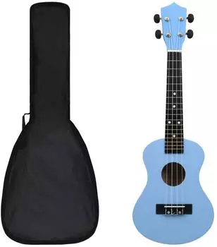 vidaXL Sopran-Ukulele-Set mit Tasche f&uuml;r Kinder, babyblau, 23" (70154)