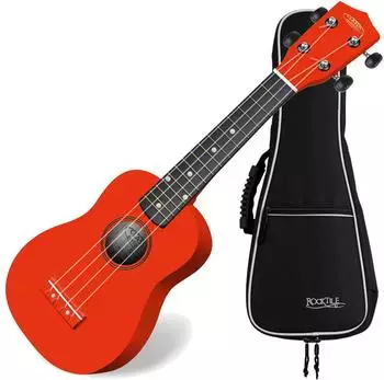 Classic Cantabile US-100 RD Sopran-Ukulele Rot Set inkl. Tasche