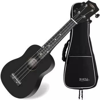 Classic Cantabile US-100 BK Sopran-Ukulele Schwarz Set inkl. Tasche