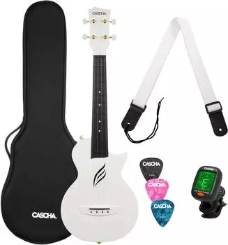 Cascha Carbon Concert Ukulele Set WH