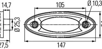 Hella OneLED Seitenmarkierungsleuchte LED 24V (2PS 344 690-627)